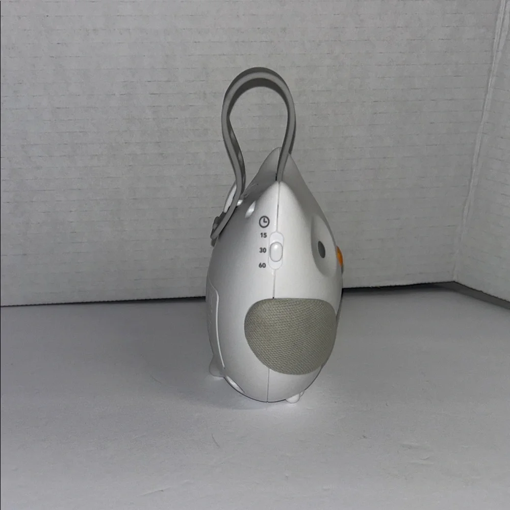 Skip Hop Owl Toy Speaker in White and Gray with Orange Accent